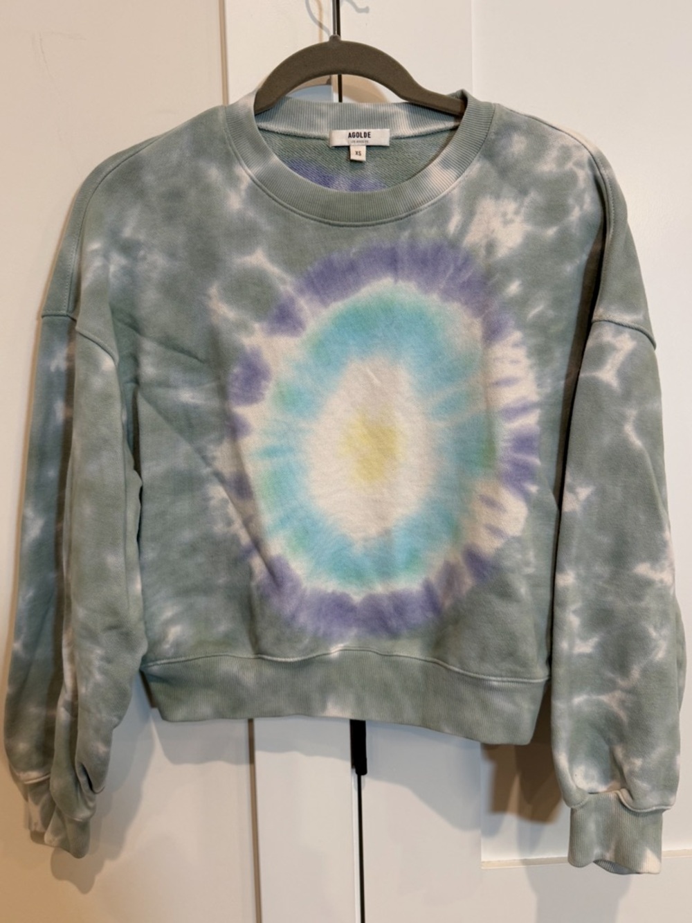 AGOLDE Tie-Dye Crewneck Balloon Sleeve Sweatshirt Size XS EUC‎